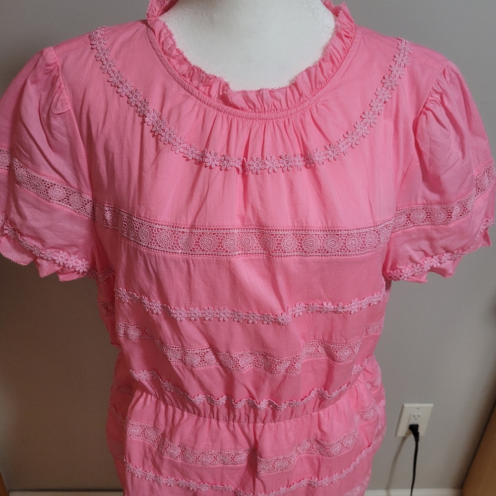 J. Crew daisy-chain lace peplum top medium